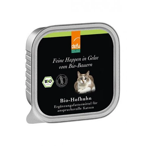 Defu Katzenfutter Bio-Hofhuhn - Feine Happen In Gelee 3 Defu Katzenfutter Bio-Hofhuhn - Feine Happen In Gelee