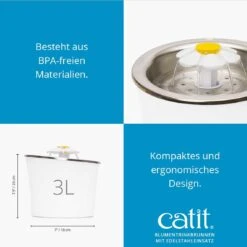 Catit Blumentrinkbrunnen Mit Edelstahl Einsatz -Günstiges Futter Katze Geschäft catit blumentrinkbrunnen mit edelstahl einsatz 1662547570