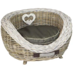 Happy House Katzensofa Hundesofa Heart Aus Rattan