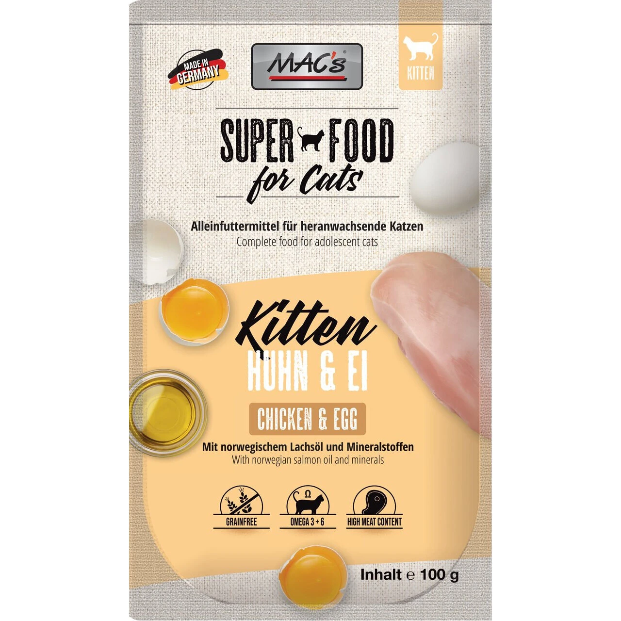 MACs Cat Pouch Kitten Super Food 3 MACs Cat Pouch Kitten Super Food